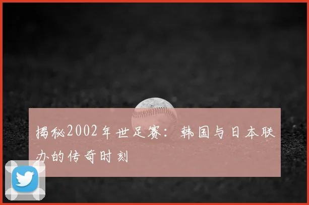 揭秘2002年世足赛：韩国与日本联办的传奇时刻